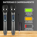 Kit 2 Microfones Sem Fio Profissional Uhf Led Com Receptor - Imagem 9