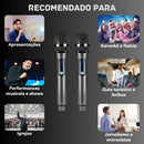 Kit 2 Microfones Sem Fio Profissional Uhf Led Com Receptor - Imagem 8