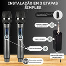Kit 2 Microfones Sem Fio Profissional Uhf Led Com Receptor - Imagem 4