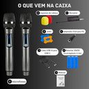 Kit 2 Microfones Sem Fio Profissional Uhf Led Com Receptor - Imagem 3