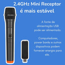 Microfone Sem Fio Duplo Profissional Karaoke Igreja Palestra Cor Preto - Imagem 4