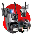 Camera Ip Bahrein Dome Dupla 4k Externa Prova Dágua Wifi App Icsee Cor Preta - Imagem 1